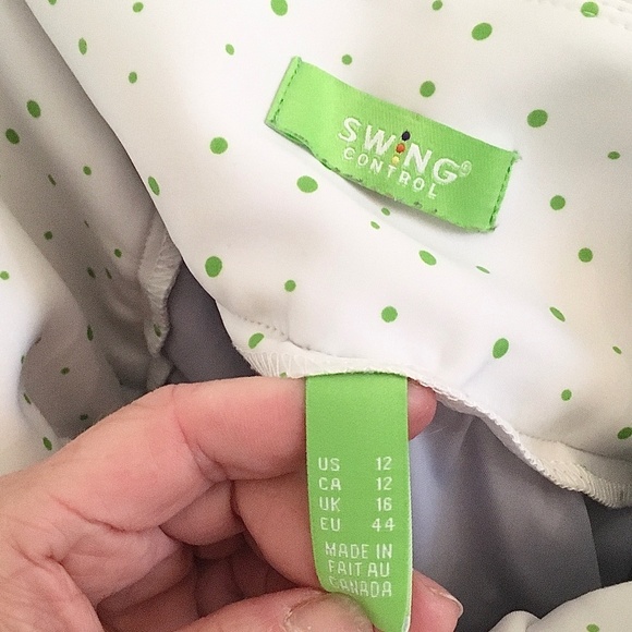 Swing Control Skort Skirt Golf Tennis Pockets Abstract Floral leaves print Sz 12 - Picture 7 of 9